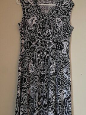 Black & White Paisley Print Dress